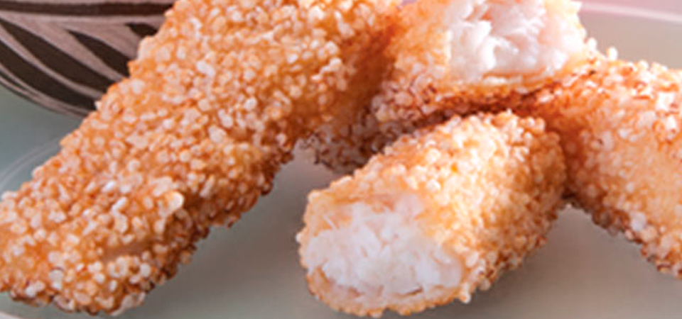 Dedos de pescado con amaranto