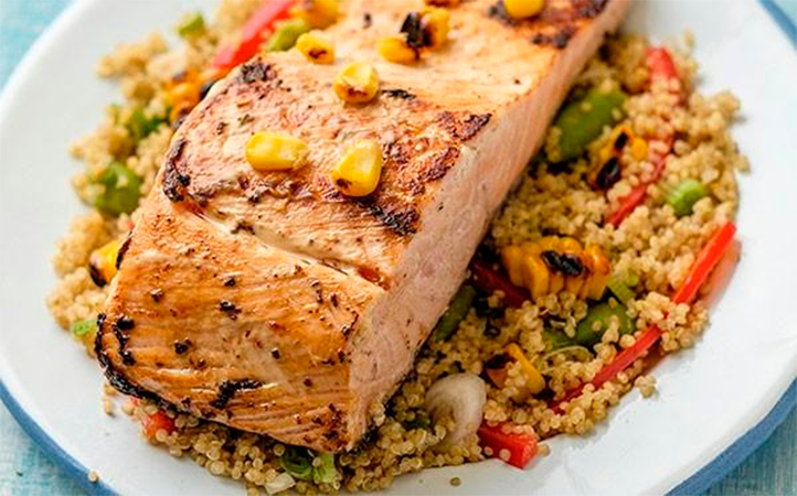 Quinoa con salmón