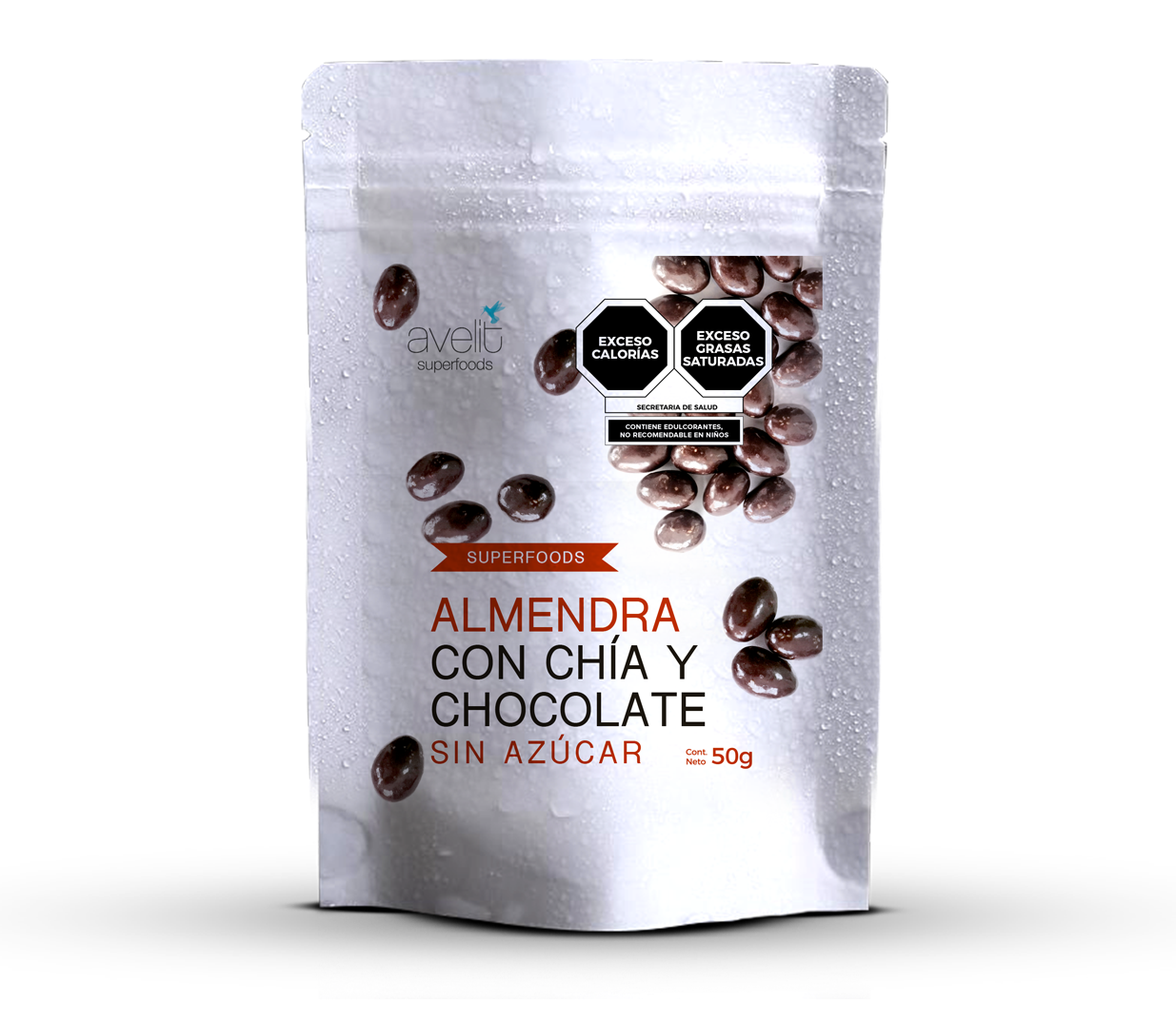 Snack almendra con chía y chocolate sin azúcar 50g